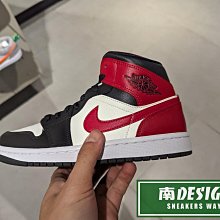 南🔥2024 2月 NIKE Air Jordan 1 中筒 皮革 復古 經典 緩震 女款 白黑紅 BQ6472-160