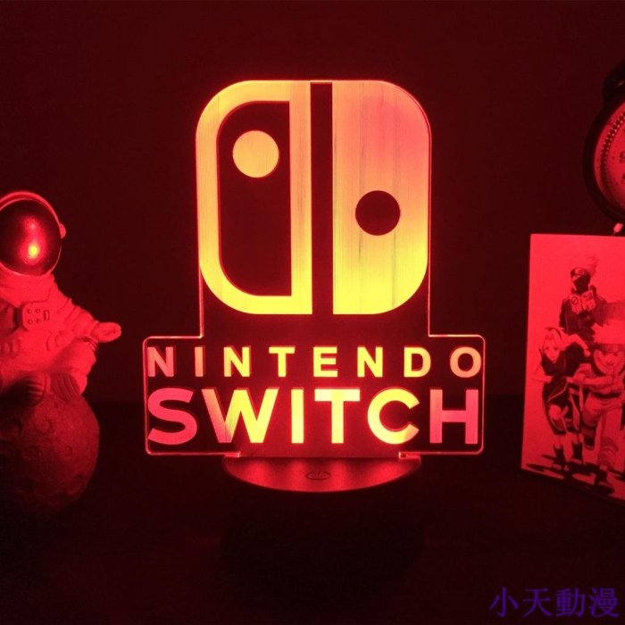 糖果小屋Nintendo switch Sign logo 丙烯酸雕像 LED 感應燈, 用於房間裝飾氛圍燈 3d 小夜燈