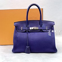 A7465 hermes 9k鳶尾紫 togo銀扣 30cm birkin柏金包 (遠麗精品 台北店)