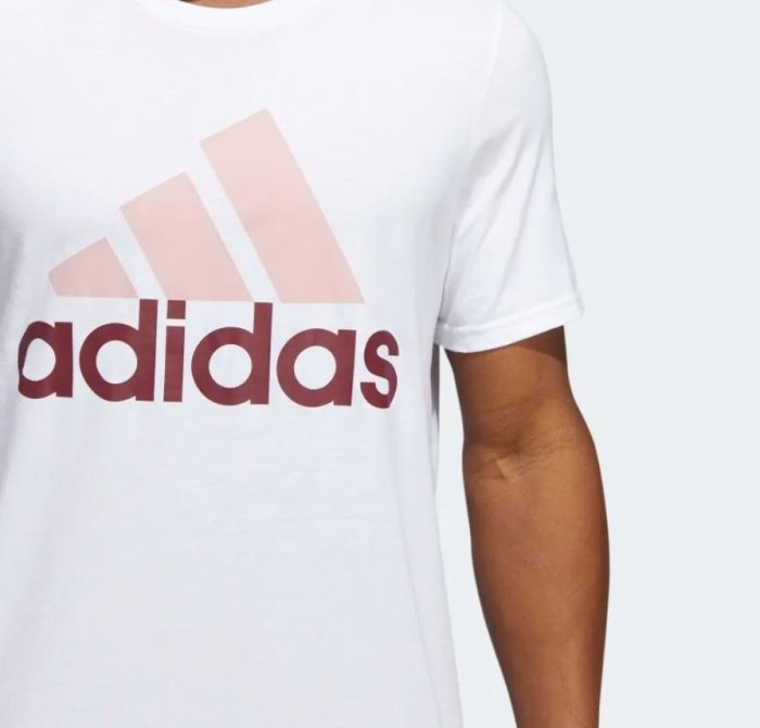 現貨 L 愛迪達 ADIDAS  LOGO短T 白T  短袖T恤 運動時尚 白色印花短T 潮牌 美版 棉T 特價