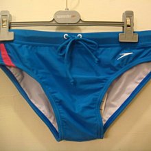 -TAKADA 高田家- 全新正品 SPEEDO LYCRA 萊卡 藍色 流線弧形色塊拼接腰部綁帶 三角泳褲