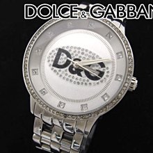 《寶萊精品》DOLCE & GABBANA 銀白晶鑽女子錶