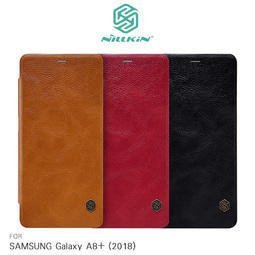 【西屯彩殼】NILLKIN SAMSUNG A8+(2018)/A8(2018)秦系列皮套 可插卡 側翻 保護套