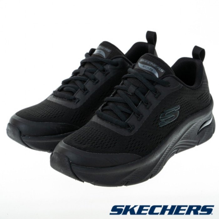 [風信子鞋坊]免運SKECHERS 全黑ARCH FIT足弓系列 運動休閒鞋 工作鞋(232502BBK)男