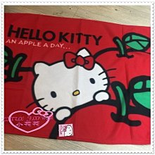 ♥小花花日本精品♥ Hello Kitty 刷毛毯  毯子冷氣毯  車用毯 紅色趴姿蘋果12329908