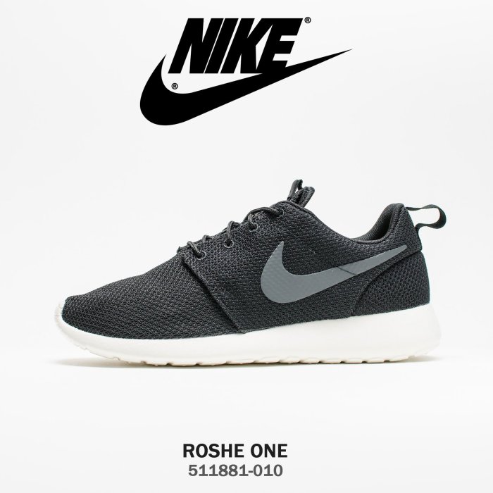 NIKE ROSHE RUN ONE 黑白 灰勾 511881-010 全新補貨到 男女尺寸齊 台灣公司貨