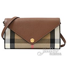 【茱麗葉精品】全新商品 BURBERRY 專櫃商品 8073158 HANNAH 信封式格紋多卡斜背包.咖邊 現貨