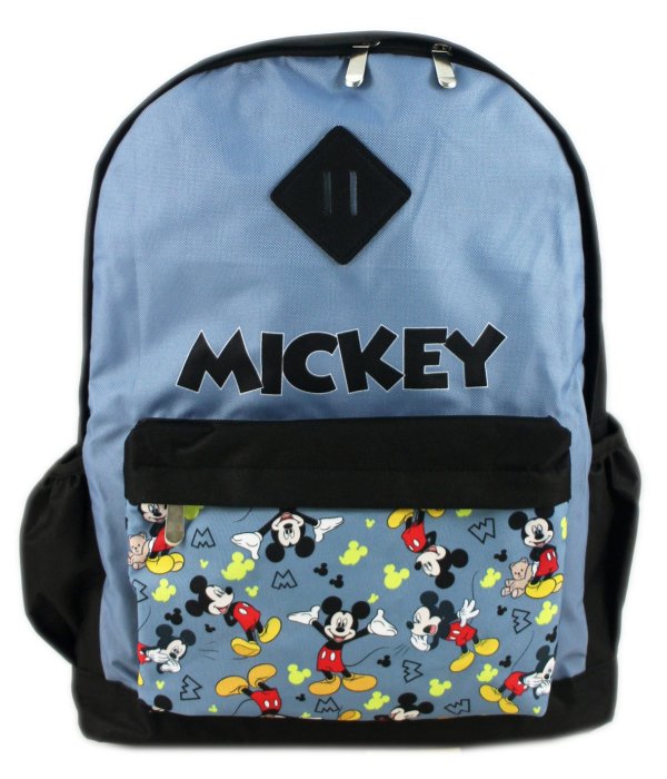 【卡漫迷】 米奇 後背包 藍黑 滿版 ㊣版 外出包 米妮 男朋友 豬鼻子 背包 書包 旅行包 Mickey 米老鼠