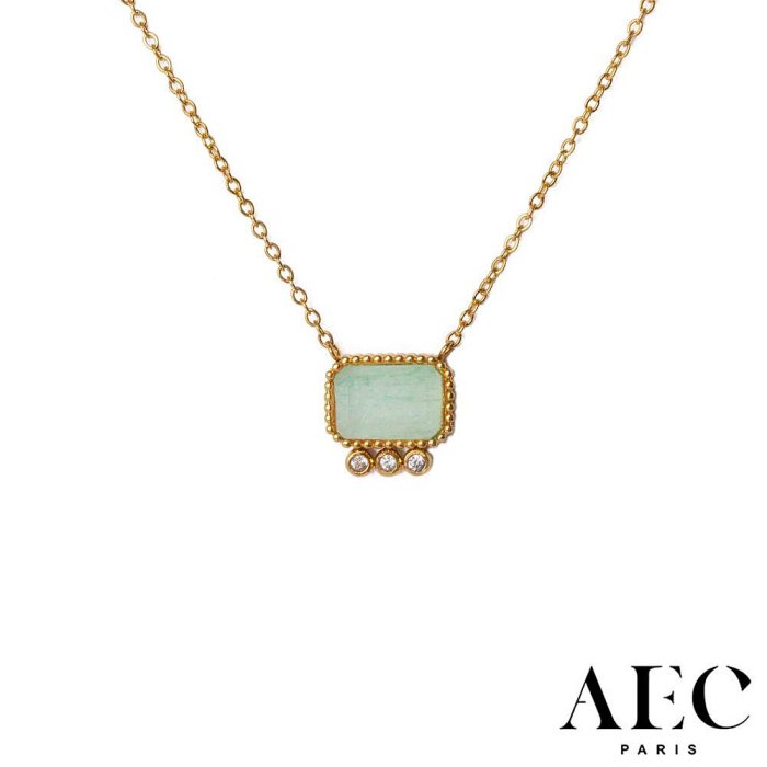 AEC PARIS 巴黎品牌 白鑽東菱玉項鍊 優雅金項鍊 CHAIN NECKLACE THETIS