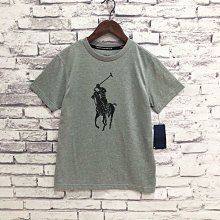 Maple麋鹿小舖 美國購買 童裝品牌POLO RALPH LAUREN 男童灰色燙印LOGO短T＊( 現貨7號 )