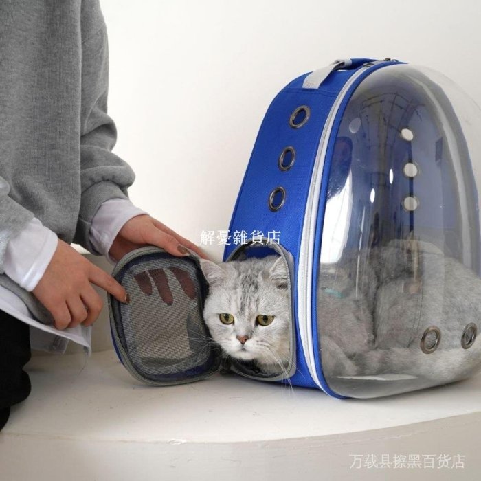 寵物外出包貓包太空包背包外出便攜寵物包貓咪透明狗狗太空艙後背包菇菇-解憂雜貨店