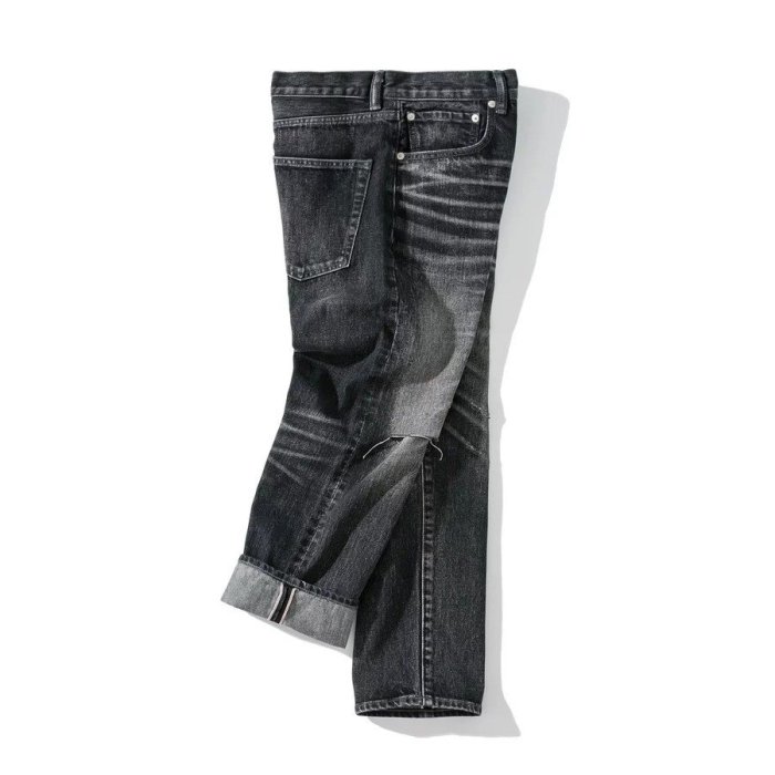 TSU 全新正品INHERE Washed jeans No.2 Black 黑色 水洗牛仔褲 破壞 M 赤耳