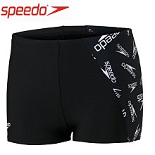 ~有氧小舖~SPEEDO 男孩運動四角泳褲 Allover Panel 黑X白