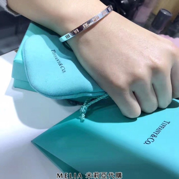 【熱賣精選】Tiffany&Co. 925純銀 2018Sss Tiffany 蒂芙尼 手環 手鐲 羅馬數字