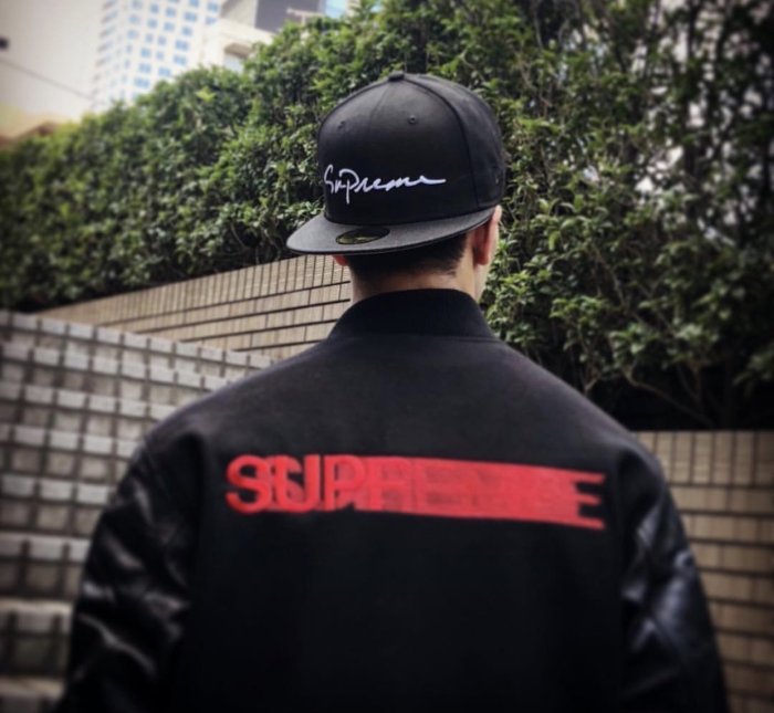 supreme Motion Logo Varsity Jacket Black-