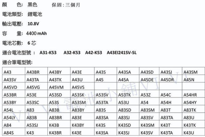 全新原廠 ASUS A32-K53 A42-K53 A53JR A53JT A53JU A53S A53SD 電池
