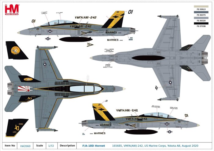 【魔玩達人】1/72 HM HA3560 F/A-18D Hornet 大黃蜂VMFA-242美國海軍陸戰隊【新品現貨】