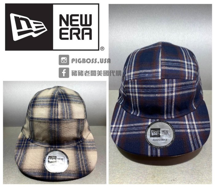 【豬豬老闆】NEW ERA PLAID CHECK 休閒 五分帽 藍 NE12866343 卡其 NE12866344