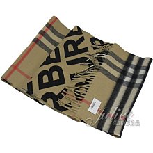 【茱麗葉精品】全新名牌 BURBERRY 專櫃商品 8024480 英系格紋LOGO雙面流蘇長圍巾.駝 預購無現貨