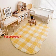 地毯現代簡約客廳地毯兒童房地毯臥室床邊加厚地毯秋冬ins風格子地墊