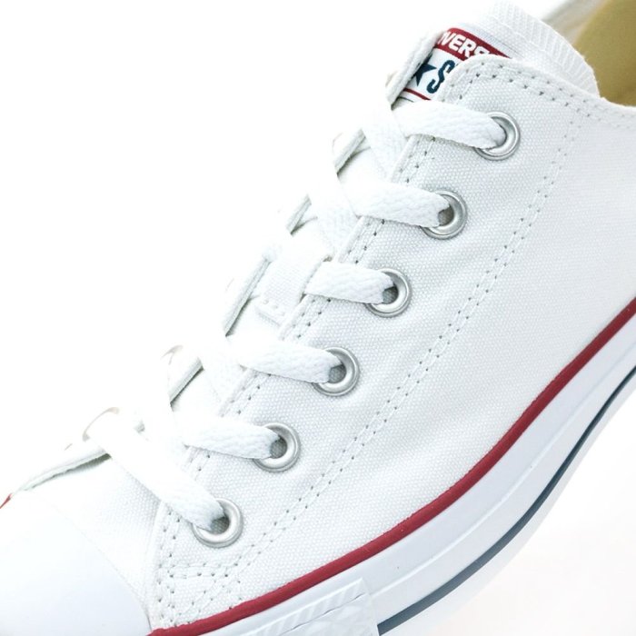 Converse ALL STAR 低筒 基本款 帆布休閒鞋 白X紅邊 M7652C 全尺碼【iSport愛運動】