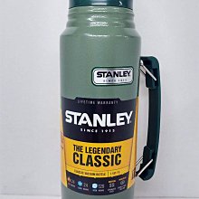 美國 STANLEY 經典 真空保溫瓶 1L 保冷 stanley 復古 錘紋綠 保溫壺 【ST0025】