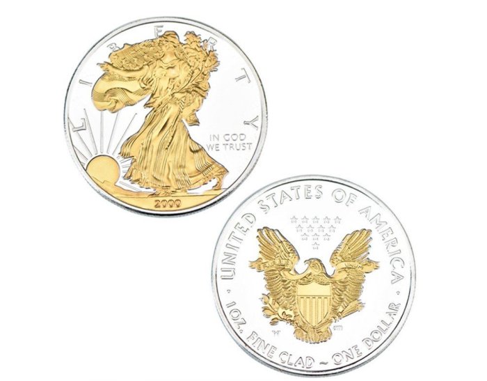 美國自由女神像金銀雙色紀念幣 