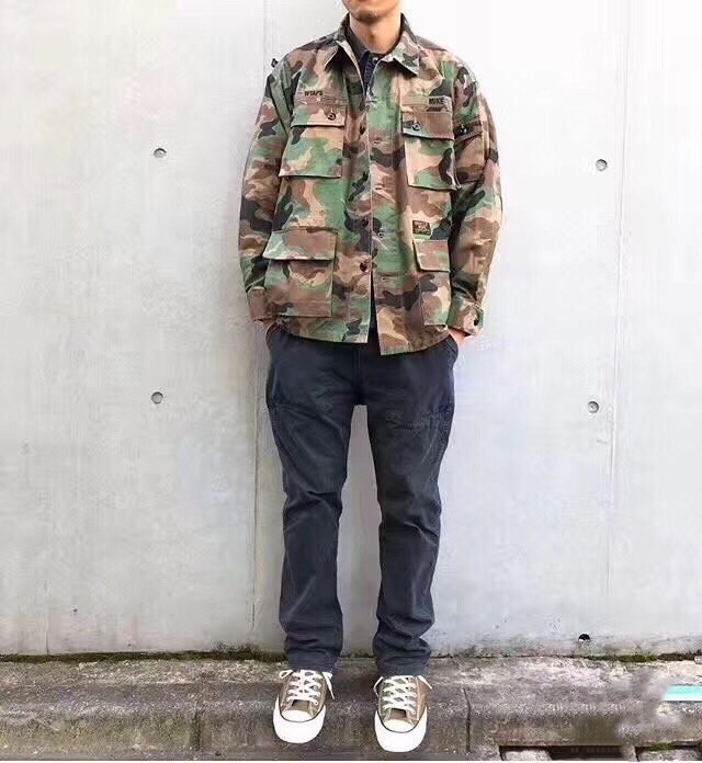 亞軒潮店潮款現貨WTAPS JUNGLE LS 02/SHIRT.COTTON.SATIN.CAMO 迷彩四