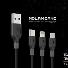 【MOLAN CANO】安卓手機  1.2M Type-C Micro 極速 充電線 傳輸線 純銅蕊 黑色 2.1A