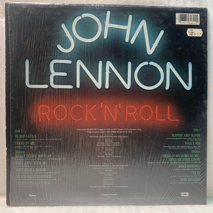 英國搖滾天團披頭四成員-約翰藍儂-搖滾樂-二手專輯黑膠唱片（美國版）John Lennon - Rock 'n' Roll Album Vinyl