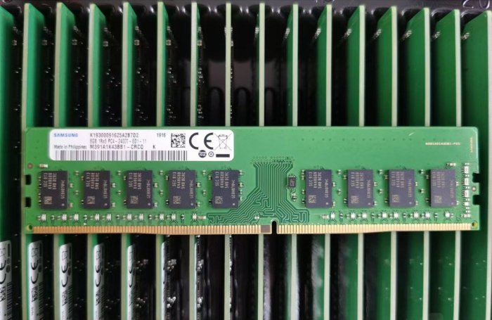 三星原廠8G 1Rx8 PC4-2400T DDR4 8GB 純ECC UDIMM伺服器記憶體條