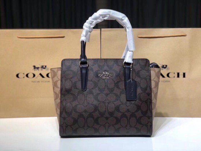 DanDan代購 美國正品 COACH 78380 新款女士拼色耳朵包 蝙蝠包 經典C紋單肩斜挎提手包 附購買證明