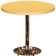 【品特優家具倉儲】R267-17餐桌洽談桌WS-6ST烤金銅圓盤圓桌2尺