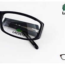 【My Eyes 瞳言瞳語】Lacoste鱷魚牌 素面黑框彈簧鏡腳光學鏡架 文學派 小臉型佳 適合高度數 (L2607)