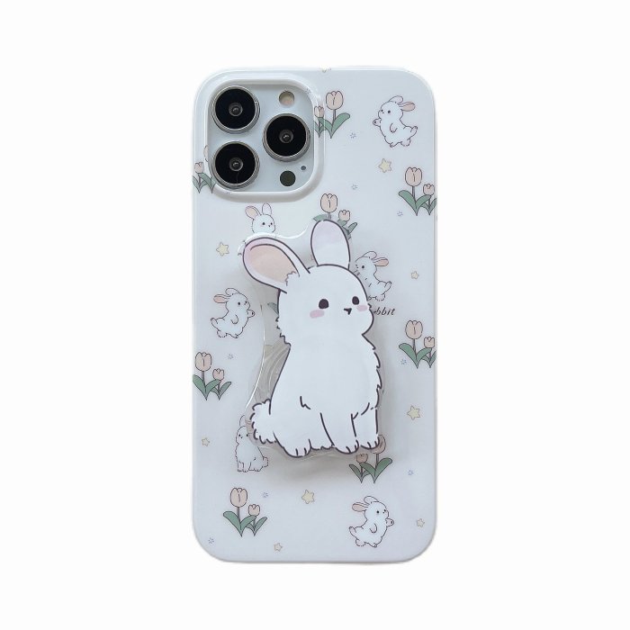 蘋果手機殼趙露思同款兔子適用iphone14promax蘋果13手機殼11潮12軟殼帶支架磁吸