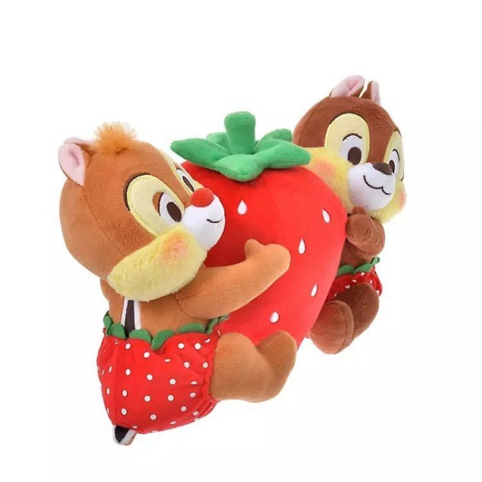 日本Disney迪士尼代購 草莓系列 奇奇蒂蒂抱草莓 公仔可【爆款特賣】下標前請咨詢