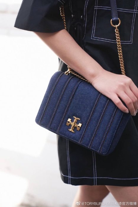 ╭☆包媽子店☆TORY BURCH KIRA  BAG 單寧牛仔單肩鏈條包