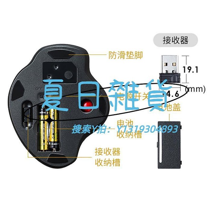 滑鼠日本SANWA有線鼠標軌跡球靜音雙模電腦滑鼠MAC繪圖作畫