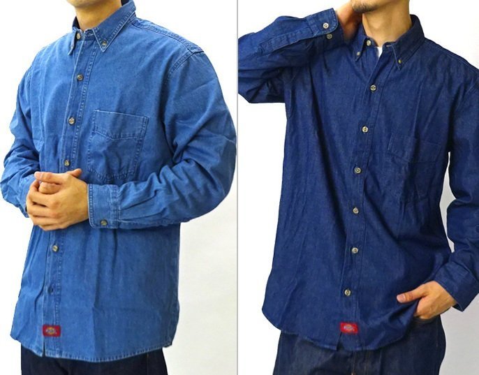 【HOMIEZ】DICKIES WL300 Long Denim Shirt【WL300】2色 素面 牛仔 長袖 襯衫