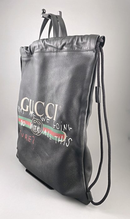 [我是寶琪] 全新未用 Gucci 塗鴉 drawstring 後背包