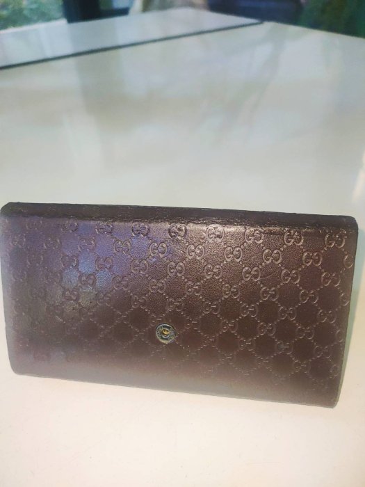 (售?)85成新 古馳 Gucci 真品 摺疊皮質眼鏡盒(L號)飾品原廠配件盒太陽眼鏡盒 名牌眼鏡盒 磁釦收納盒