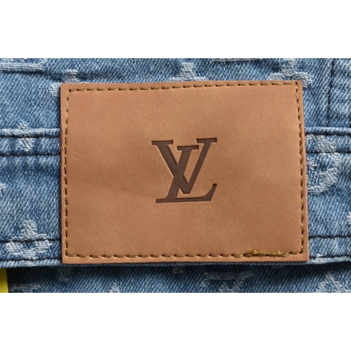 法國精品Louis Vuitton LV聯名Supreme字母Monogram嵌花牛仔外套 代購