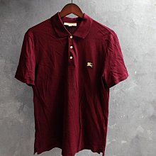 CA 英國品牌 BURBERRY 深紅 純棉 短袖polo衫 M號 一元起標無底價Q850