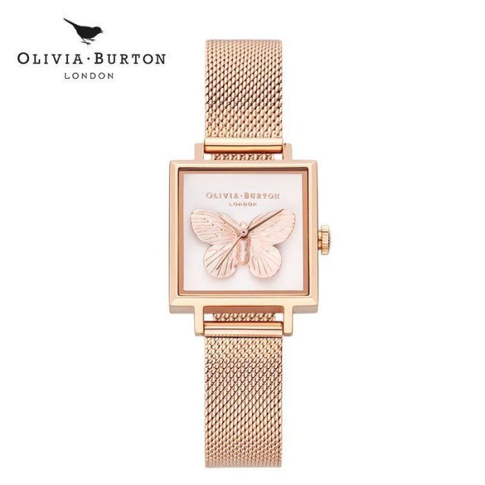 100原廠％夏季新品Olivia Burton OB女 貝母小蝴蝶OB石英腕表 時尚小眾手表