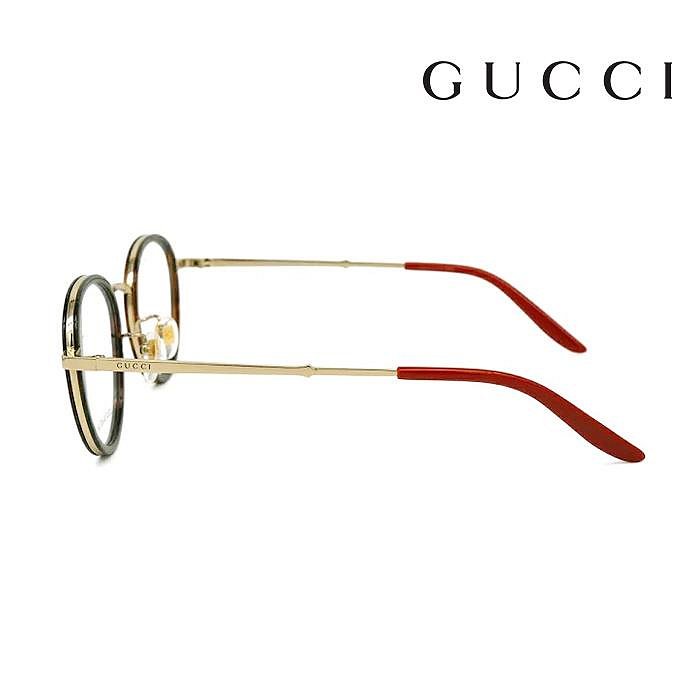 【Gucci】古馳 光學鏡框 鈦金屬 GG1357OJ 004 48mm 橢圓框眼鏡 複合式膠框 琥珀/金色