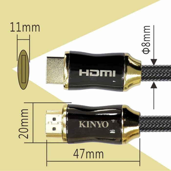 KINYO 耐嘉 HD-15 HDMI高畫質影音傳輸編織線 1.5M 公對公 鋅合金 轉接線 傳輸線 訊號線 影音傳輸線