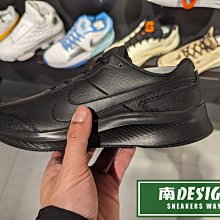 南🔥2024 4月 NIKE Varsity 大童 路跑 運動 休閒 跑步 皮革 緩震 女款 全黑 CN9146-001