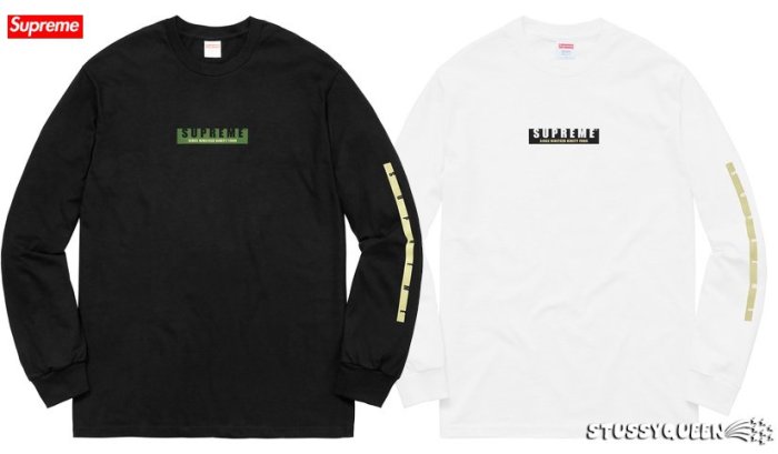 超搶手】全新正品2018 FW秋冬首發Supreme 1994 LS Tee 字體長袖T 黑色L