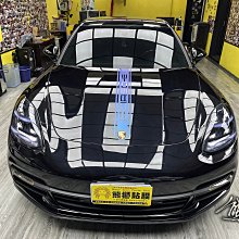 【熊獅貼膜】保時捷 Porsche Panamera 引擎蓋客製化設計 3M2080 湖水藍 大燈 TPU 微醺黑