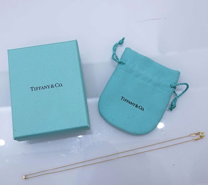 Tiffany and Co. 單鑽 玫瑰金項鍊 3.78mm